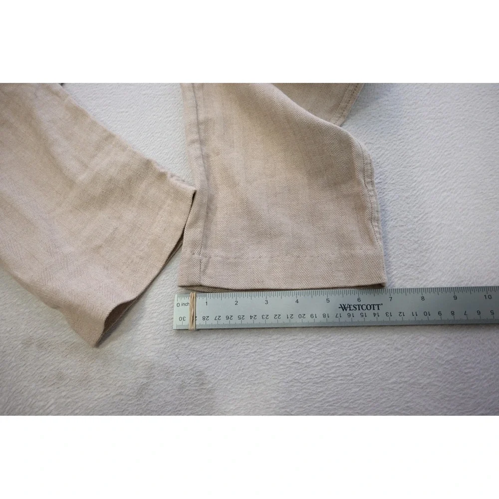 Abercrombie & Fitch Straight Stretch Pants Mens 32x30 Beige Herringbone Pants
